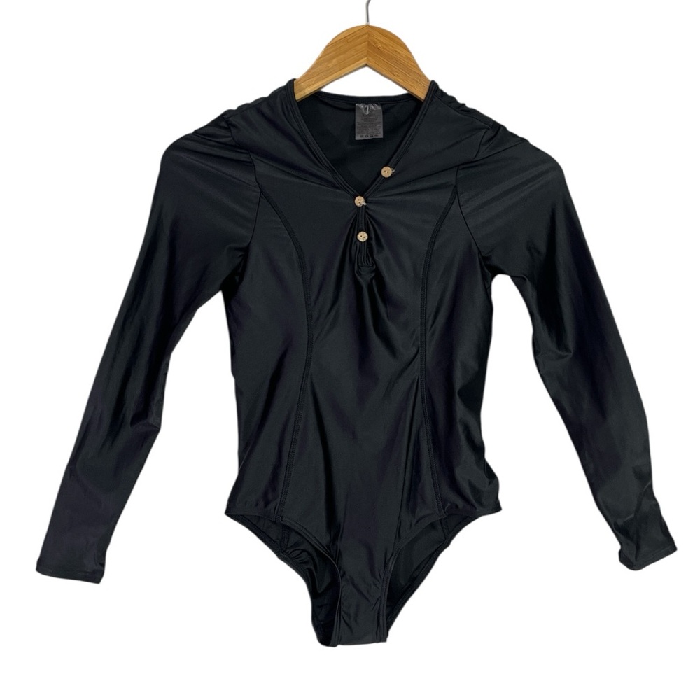 NEW Duskii Black V-Neck Long Sleeve Swimsuit Size XS New without Tags